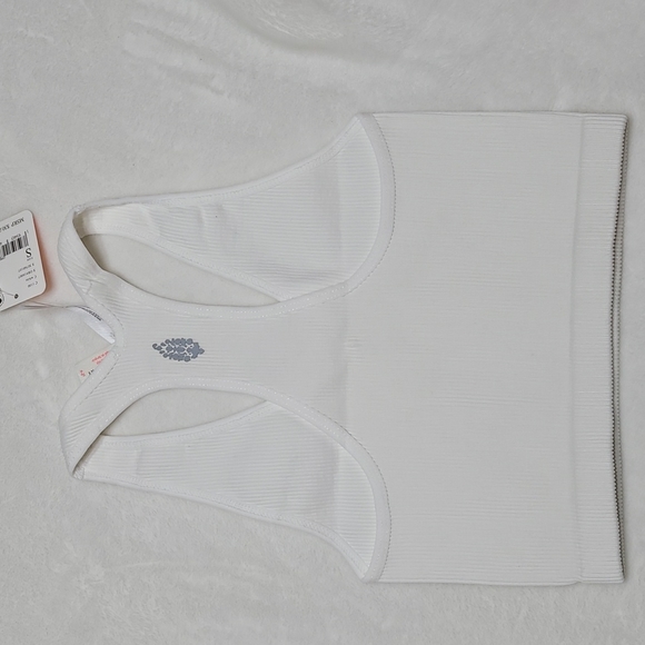 FP Movement Free Throw Crop Tank Top White Ribbed Racerback - Picture 6 of 11